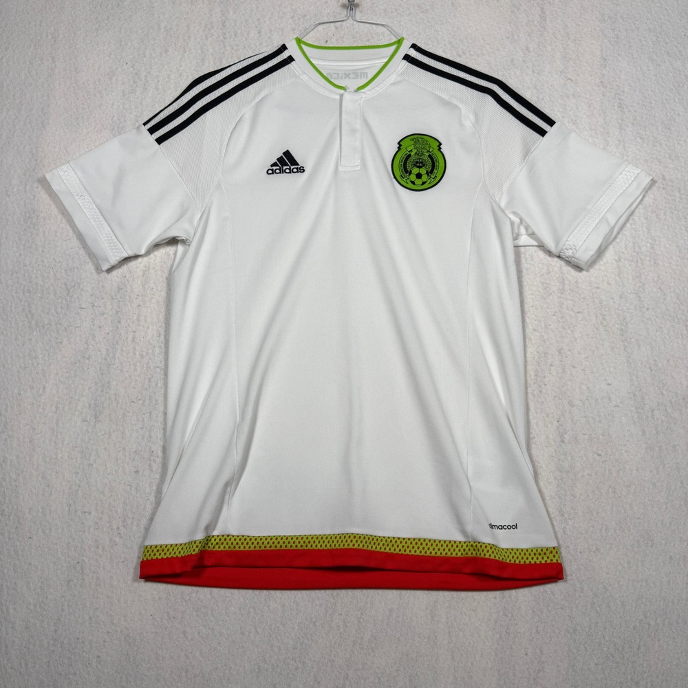 Adidas Mexico National Team Soccer Jersey White Green Red Climacool Mens Small